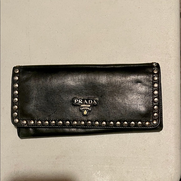 Prada Black Wallet with Silver Accents - Picture 1 of 5